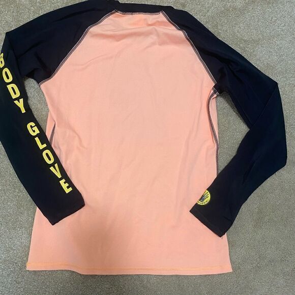 BODY GLOVE Rash Guard Long Sleeve  ACTIVEWEAR Shirt ORANGE & BLACK M - Picture 5 of 6